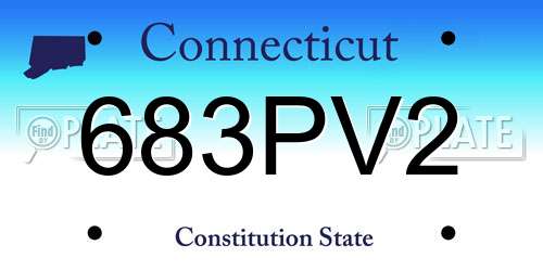 683PV2 Connecticut License Plate