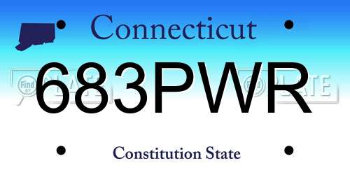 683PWR Connecticut License Plate