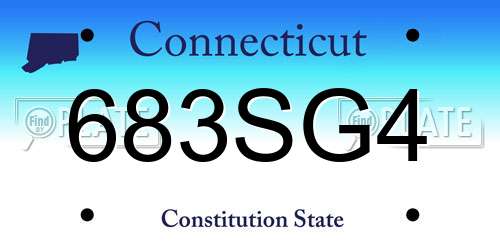 683SG4 Connecticut License Plate