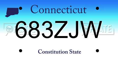683ZJW Connecticut License Plate
