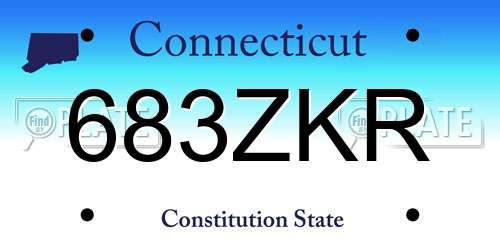 683ZKR Connecticut License Plate