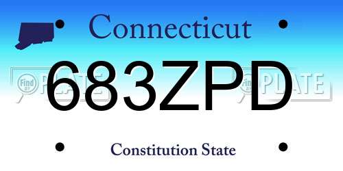 683ZPD Connecticut License Plate