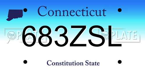 683ZSL Connecticut License Plate
