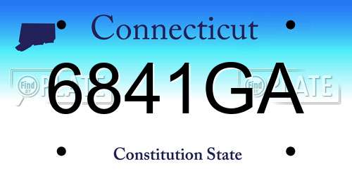 6841GA Connecticut License Plate
