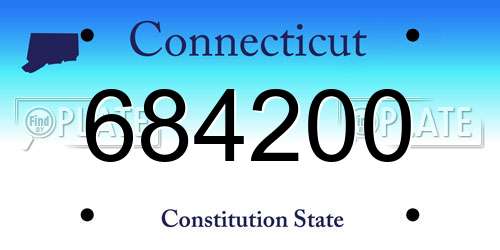 684200 Connecticut License Plate