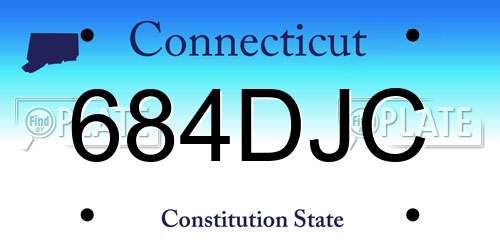 684DJC Connecticut License Plate
