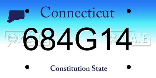 684G14 Connecticut License Plate