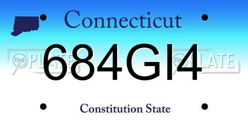 684GI4 Connecticut License Plate
