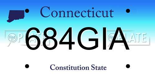 684GIA Connecticut License Plate