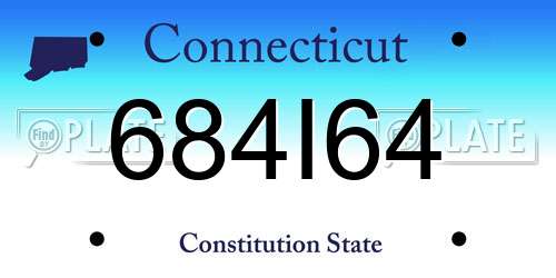 684I64 Connecticut License Plate
