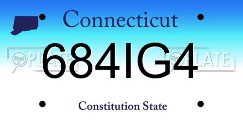 684IG4 Connecticut License Plate