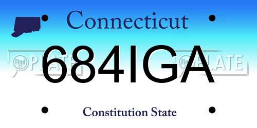 684IGA Connecticut License Plate