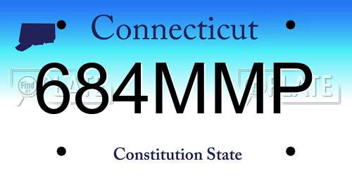 684MMP Connecticut License Plate