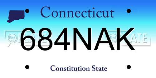 684NAK Connecticut License Plate