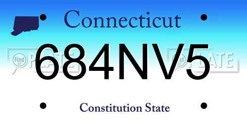 684NV5 Connecticut License Plate