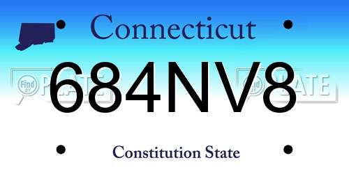 684NV8 Connecticut License Plate