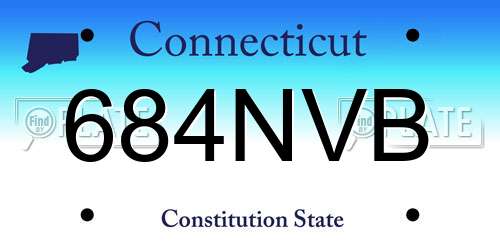 684NVB Connecticut License Plate