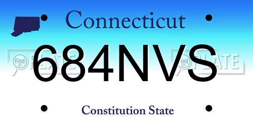 684NVS Connecticut License Plate