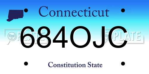 684OJC Connecticut License Plate