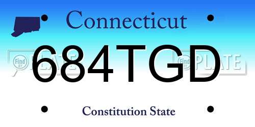 684TGD Connecticut License Plate