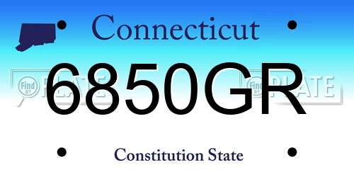 6850GR Connecticut License Plate