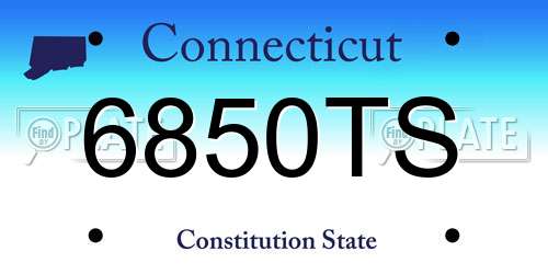 6850TS Connecticut License Plate