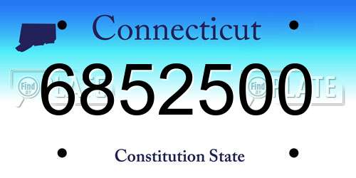 6852500 Connecticut License Plate
