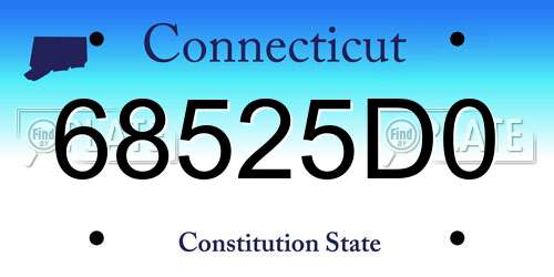 68525D0 Connecticut License Plate