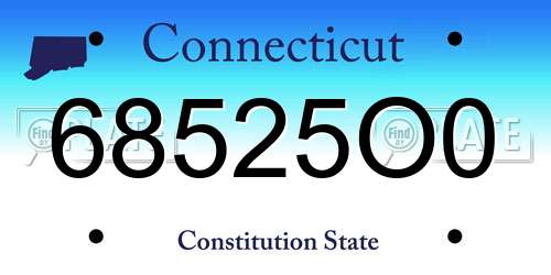 68525O0 Connecticut License Plate