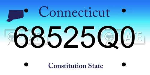 68525Q0 Connecticut License Plate