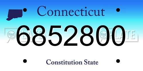 6852800 Connecticut License Plate