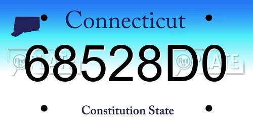 68528D0 Connecticut License Plate