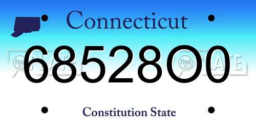 68528O0 Connecticut License Plate