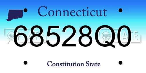 68528Q0 Connecticut License Plate