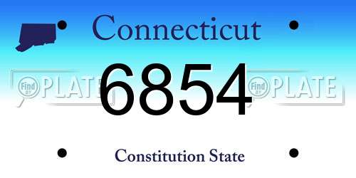 6854 Connecticut License Plate