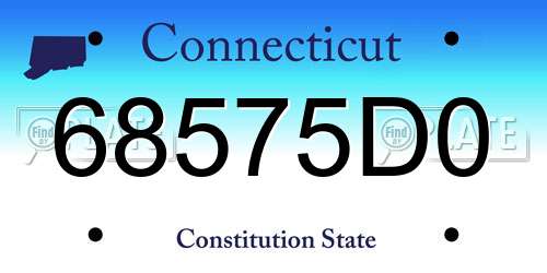 68575D0 Connecticut License Plate