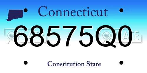 68575Q0 Connecticut License Plate