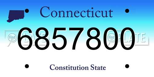 6857800 Connecticut License Plate