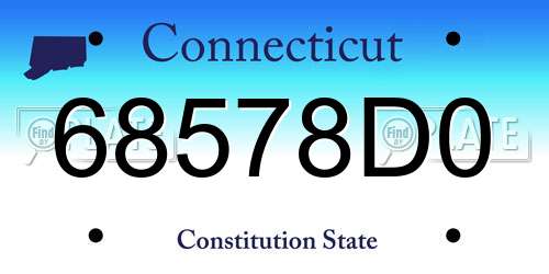 68578D0 Connecticut License Plate