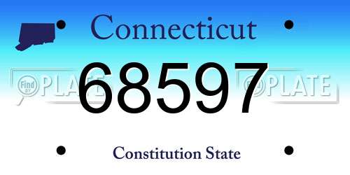 68597 Connecticut License Plate