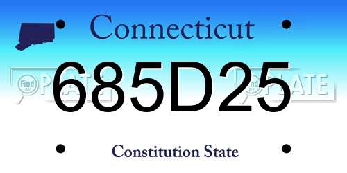 685D25 Connecticut License Plate