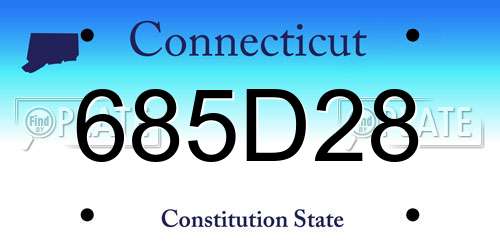 685D28 Connecticut License Plate