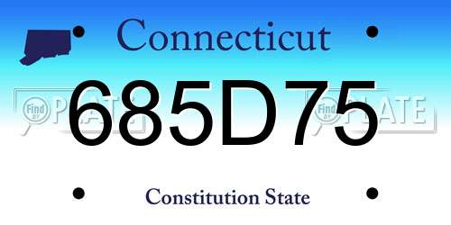 685D75 Connecticut License Plate