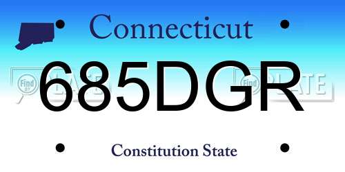 685DGR Connecticut License Plate