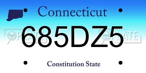 685DZ5 Connecticut License Plate