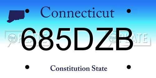 685DZB Connecticut License Plate