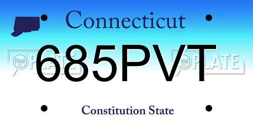 685PVT Connecticut License Plate