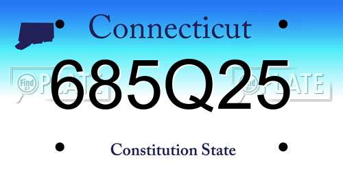 685Q25 Connecticut License Plate