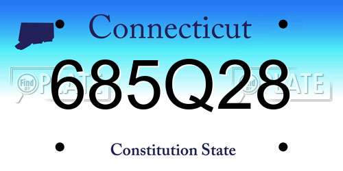 685Q28 Connecticut License Plate
