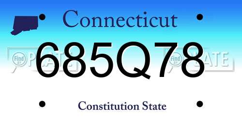 685Q78 Connecticut License Plate